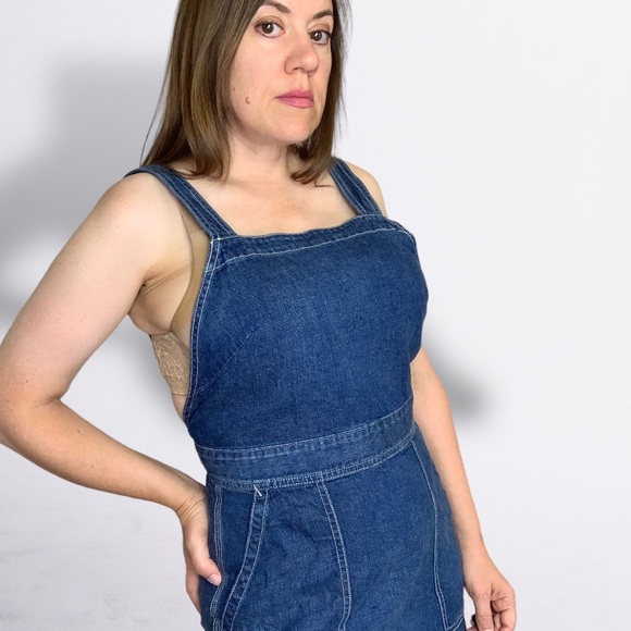 Polo Ralph Lauren Blue Denim Jumper Overalls Pinafore Retro Apron Dress Size 8 - Picture 4 of 16